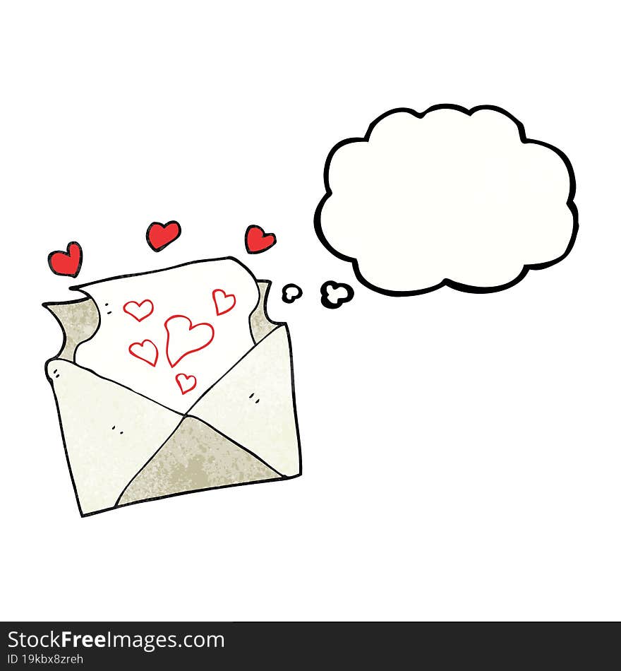 thought bubble textured cartoon love letter