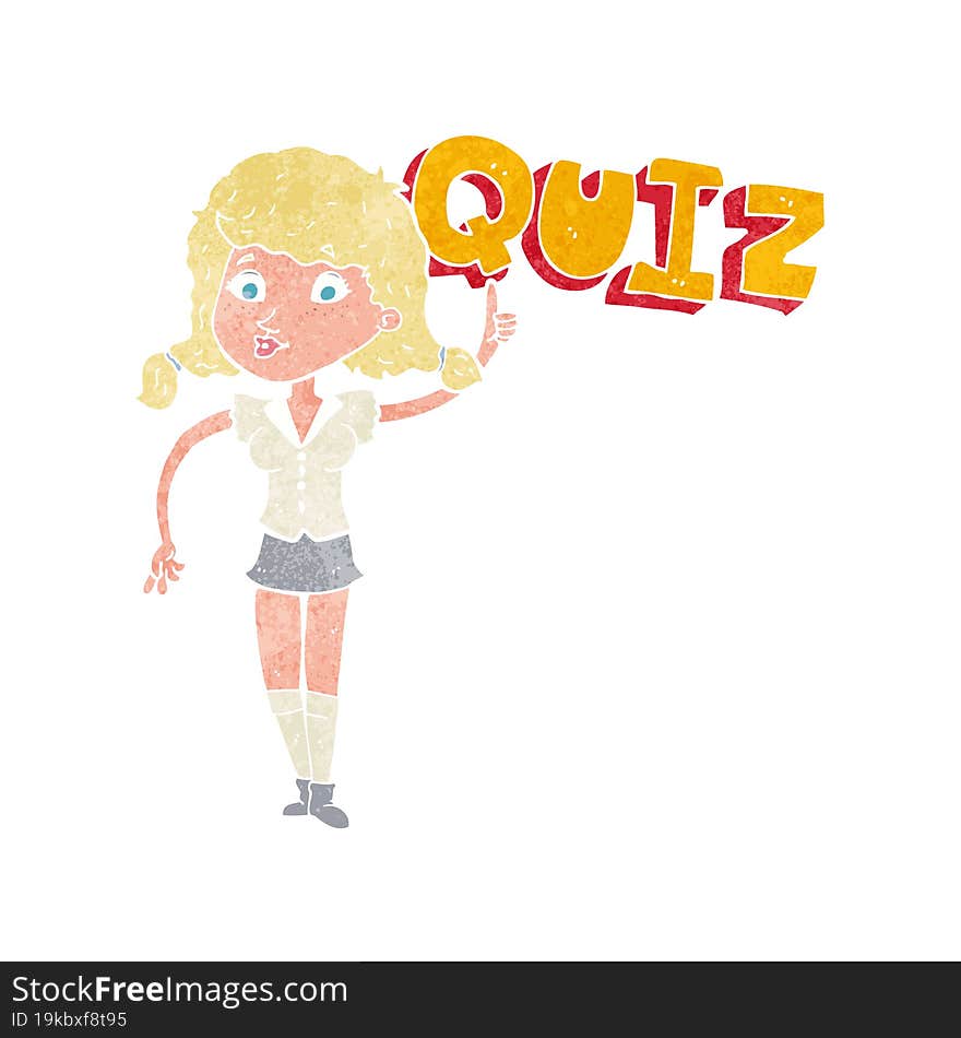 quiz sign cartoon