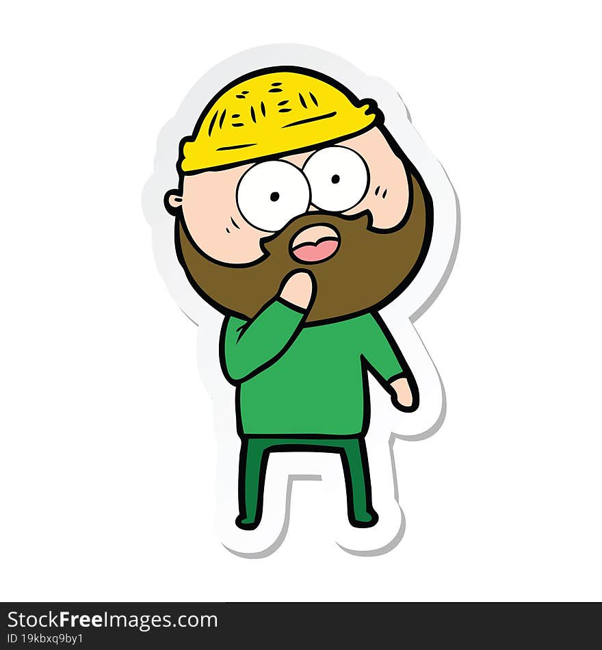 Sticker Of A Shocked Bearded Man