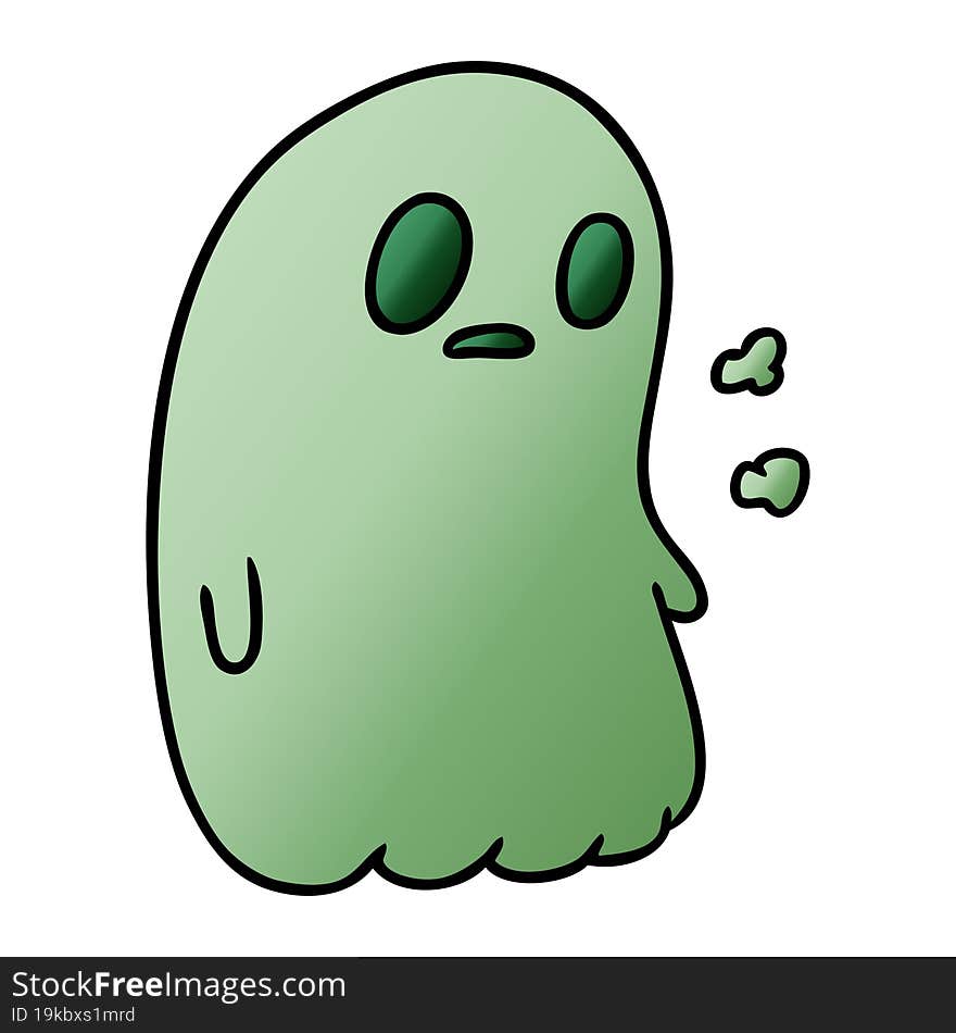 gradient cartoon of a kawaii cute ghost