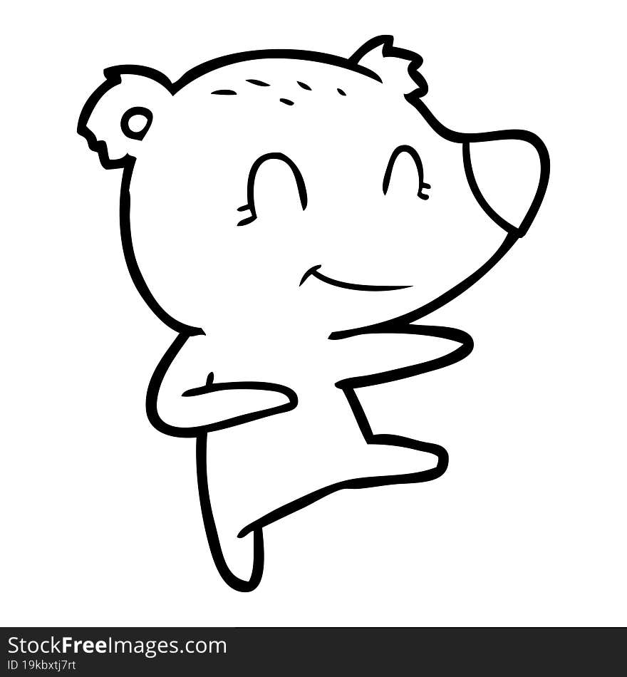 smiling dancing bear cartoon. smiling dancing bear cartoon