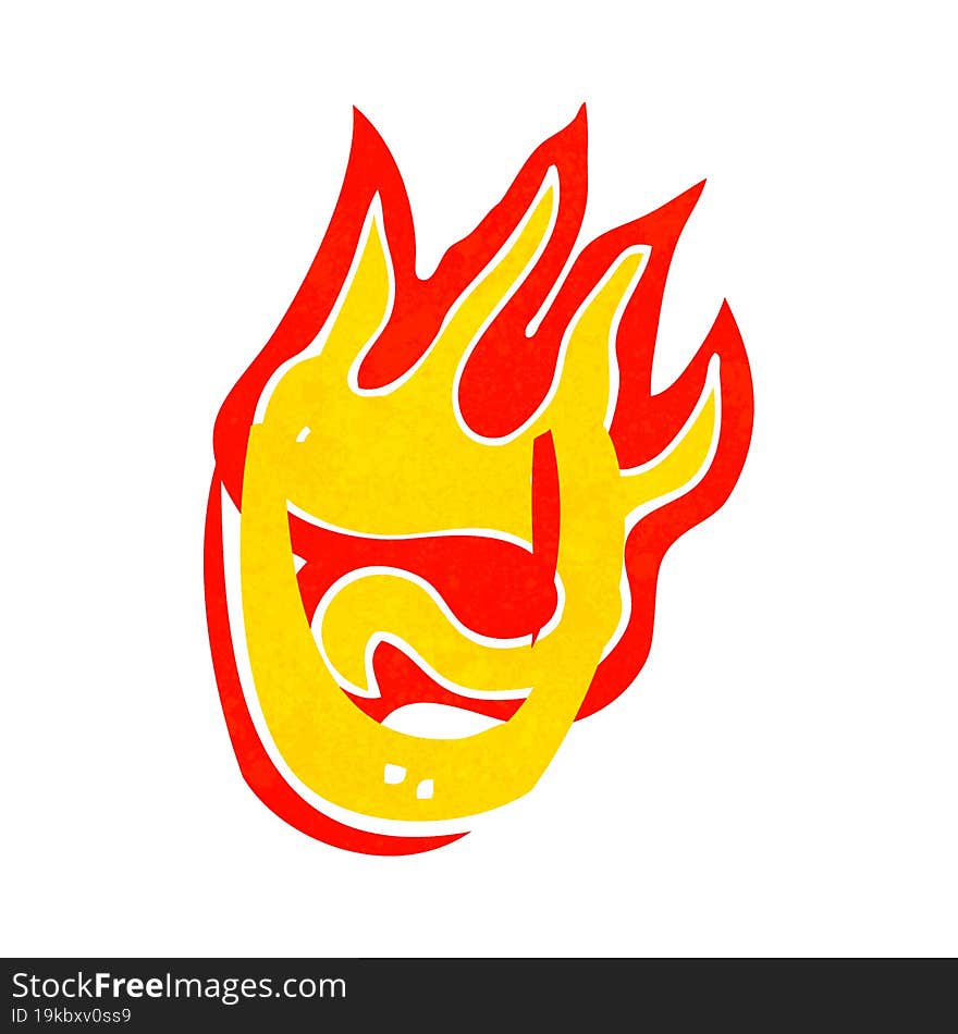 cartoon flaming letter