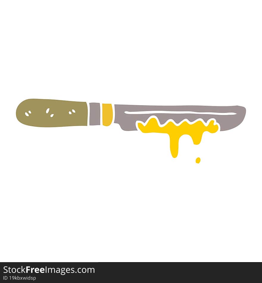 cartoon doodle butter knife