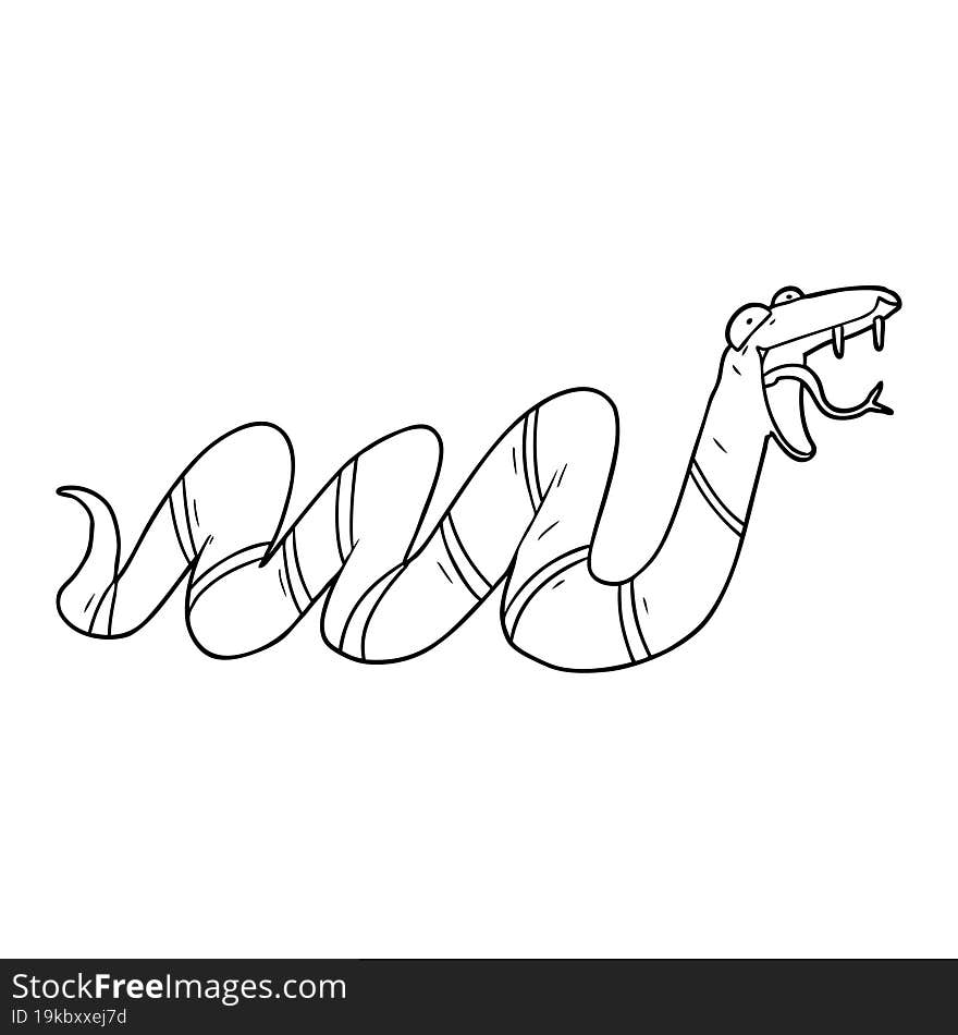 cartoon crawling snake. cartoon crawling snake