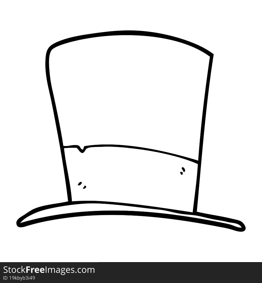 line drawing cartoon top hat