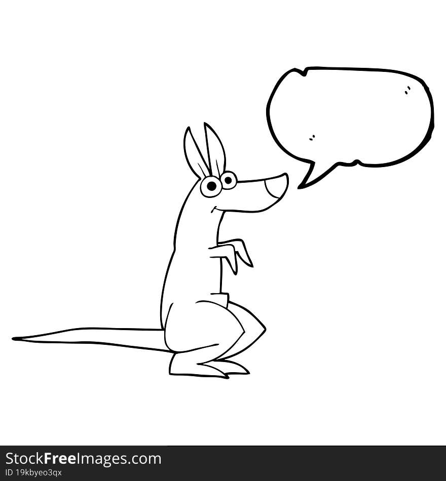 speech bubble cartoon kangaroo