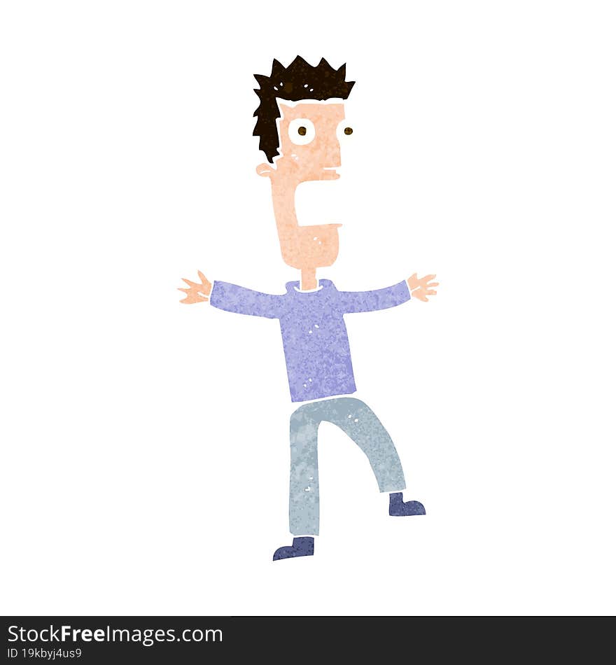 cartoon terrified man