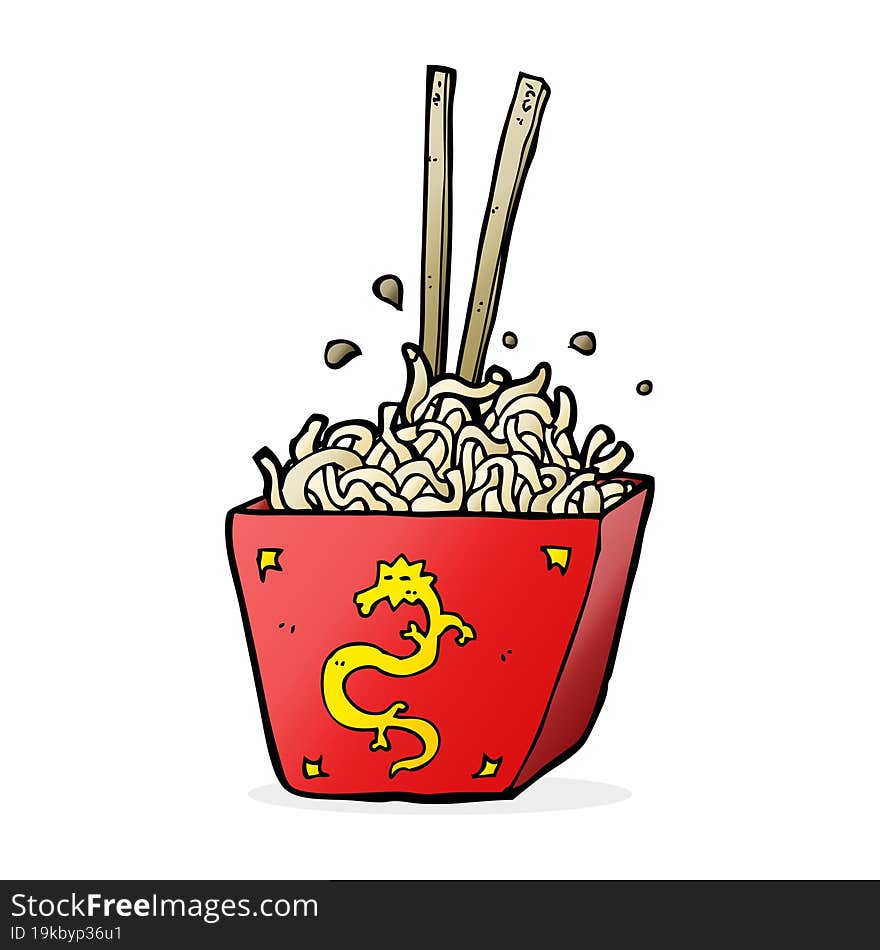 cartoon noodles in box