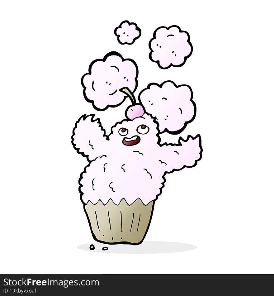 cartoon cupcake monster