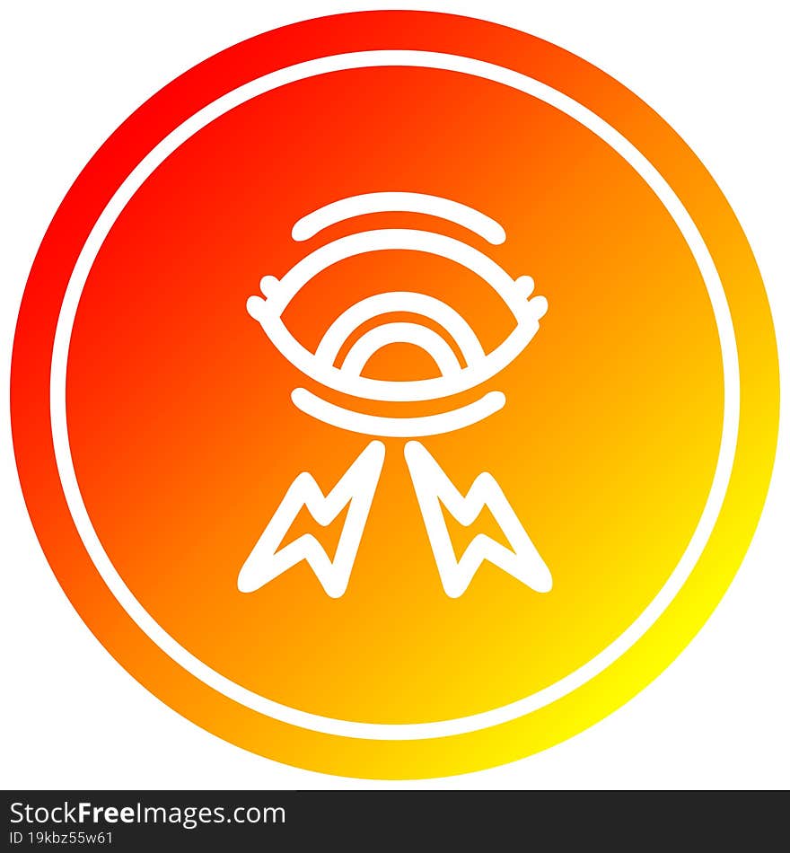 mystic eye circular icon with warm gradient finish. mystic eye circular icon with warm gradient finish