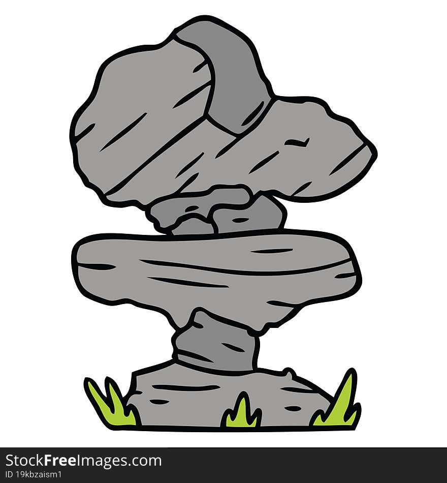 cartoon doodle of grey stone boulders