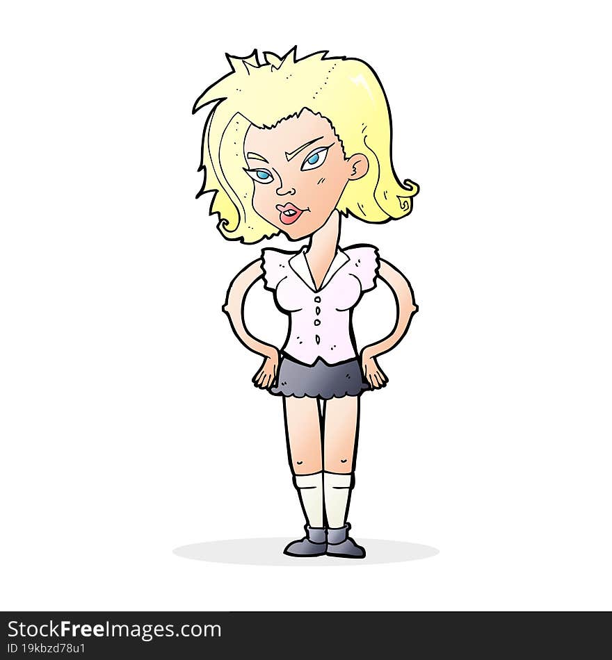 cartoon woman with hands on hips