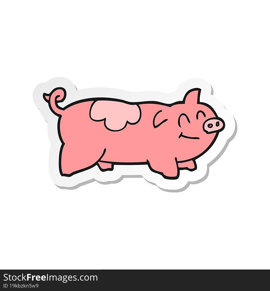 sticker of a cartoon pig