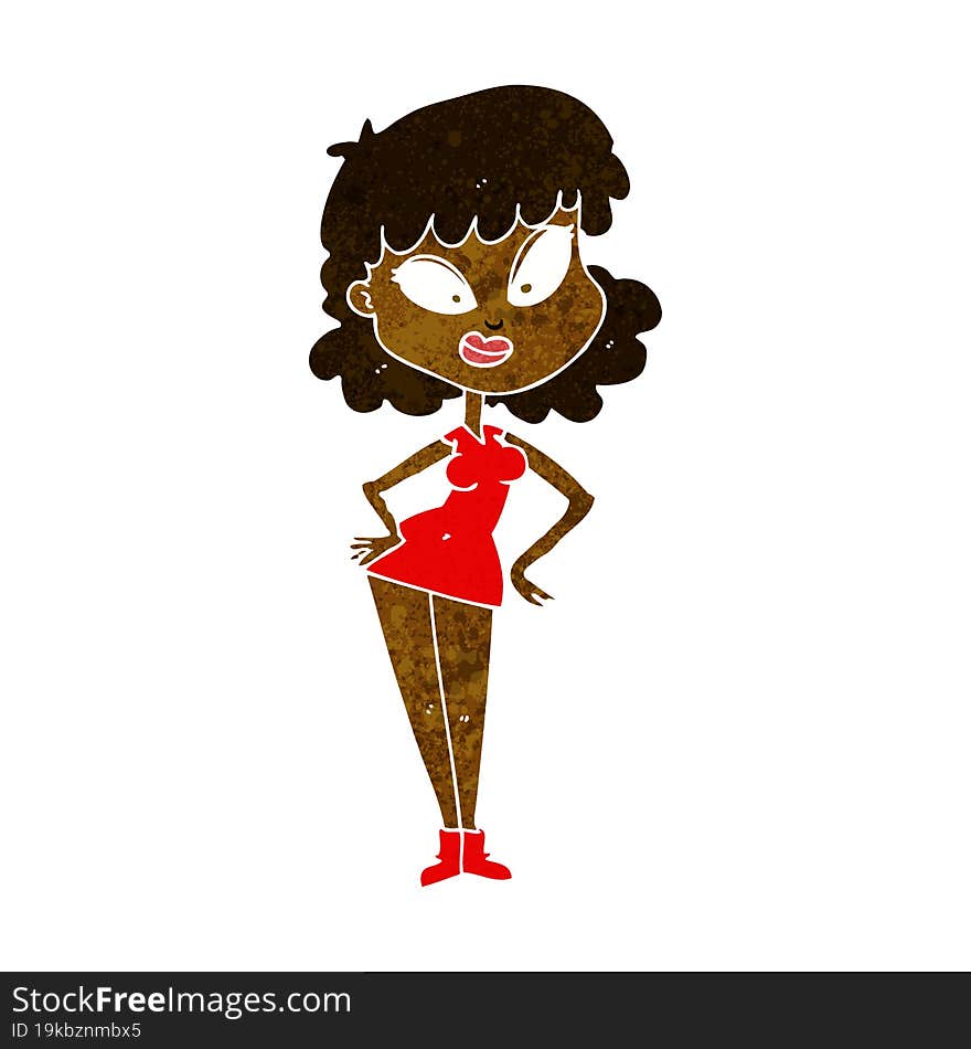 cartoon woman with hands on hips