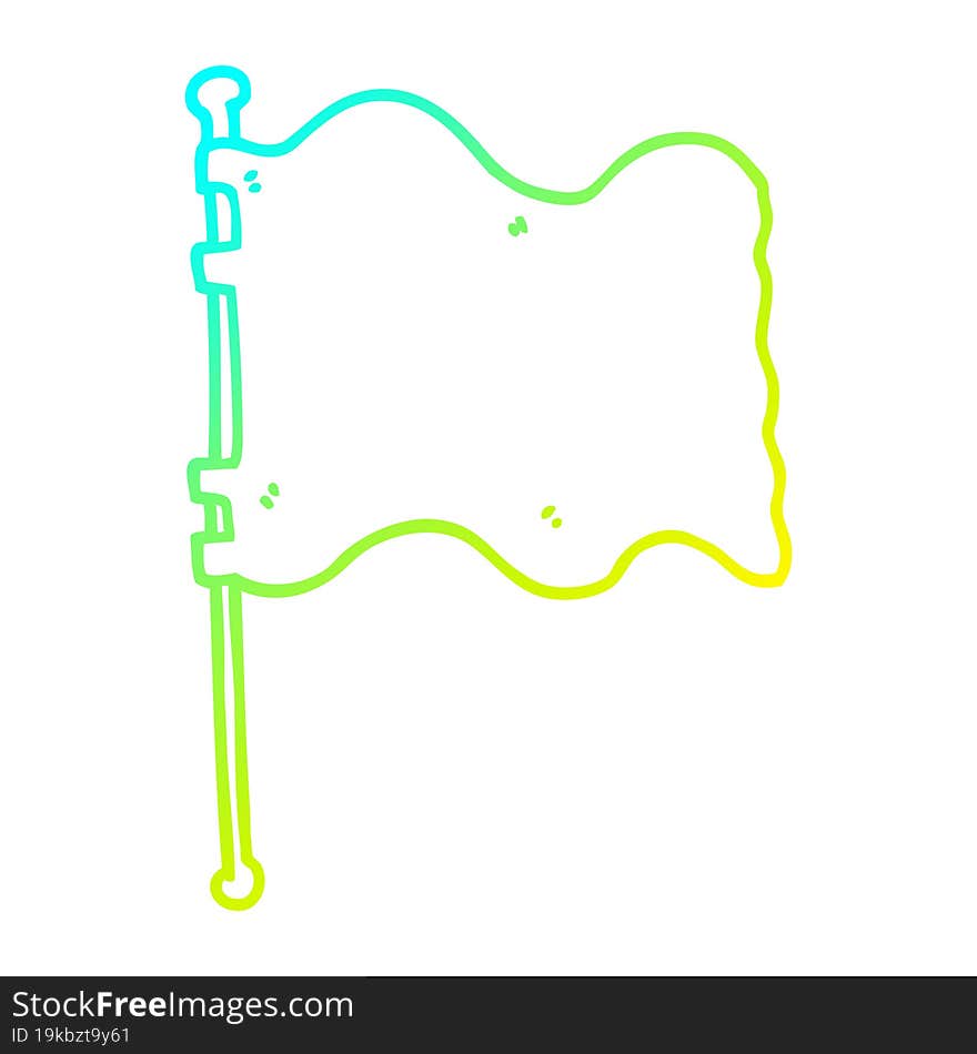 Cold Gradient Line Drawing Cartoon Flag