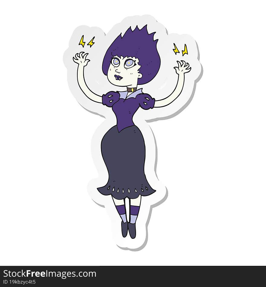 sticker of a cartoon vampire girl