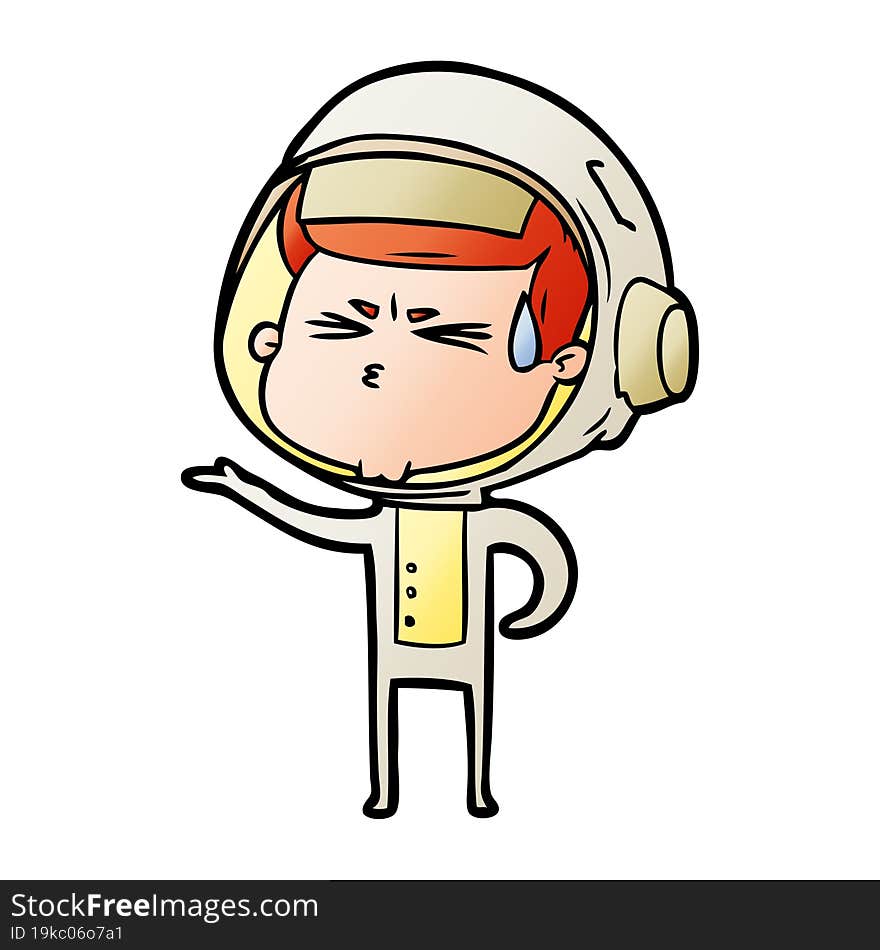 cartoon stressed astronaut. cartoon stressed astronaut