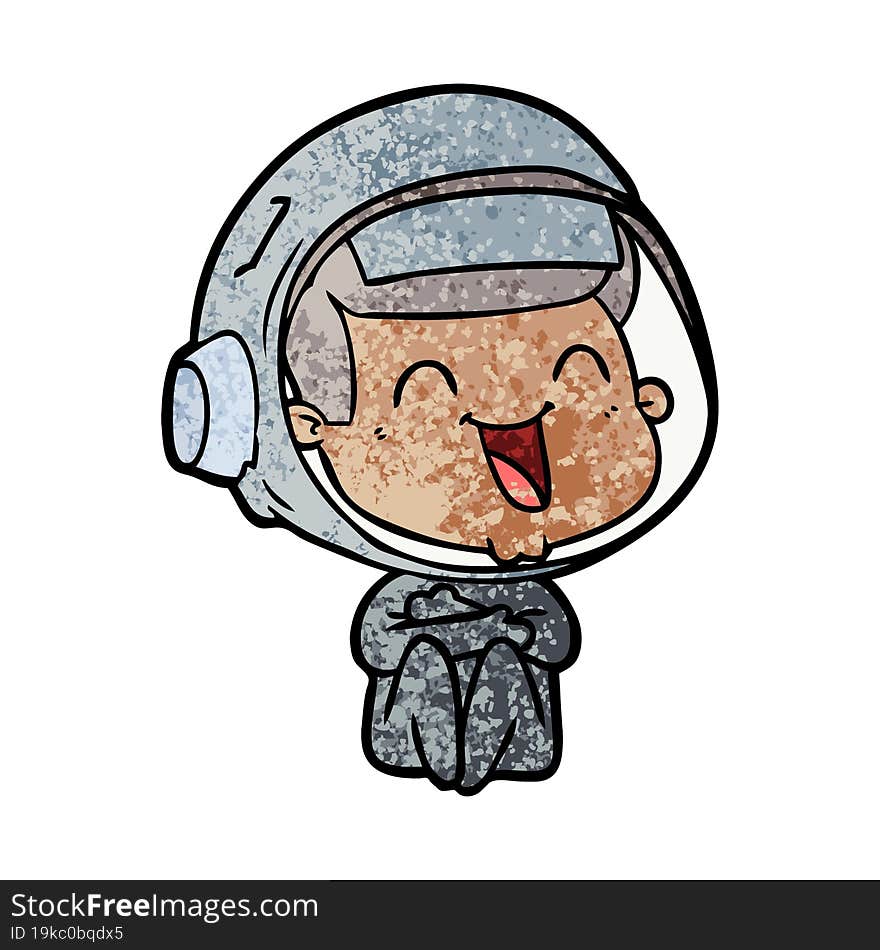 happy cartoon astronaut. happy cartoon astronaut