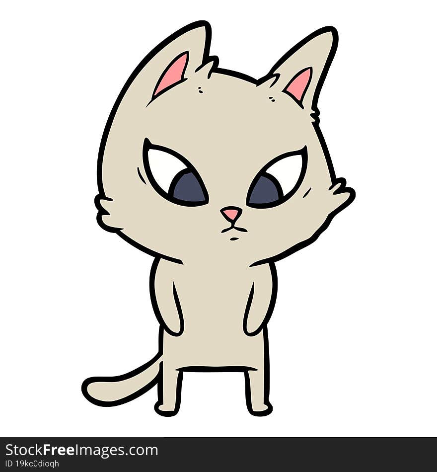 confused cartoon cat. confused cartoon cat