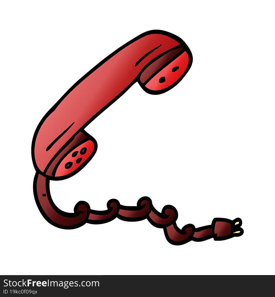 cartoon doodle telephone handset