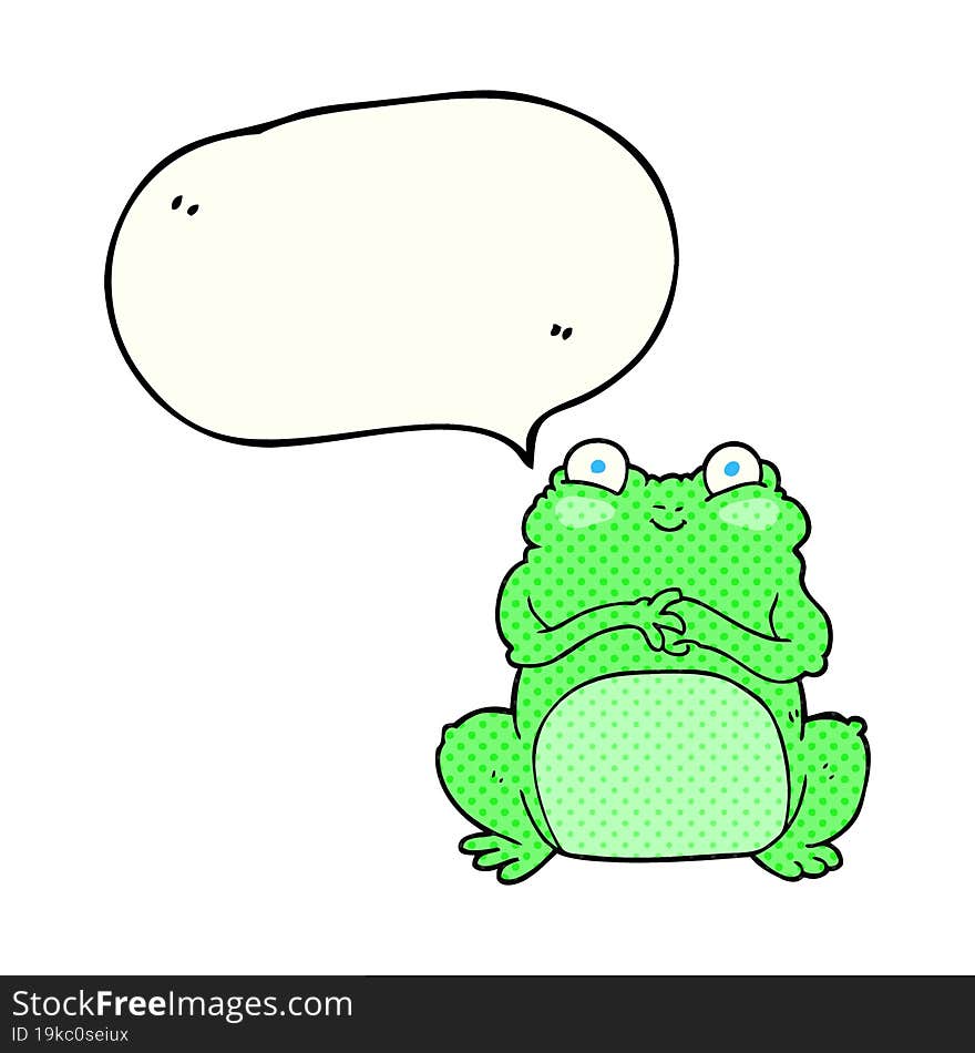 freehand drawn comic book speech bubble cartoon funny frog