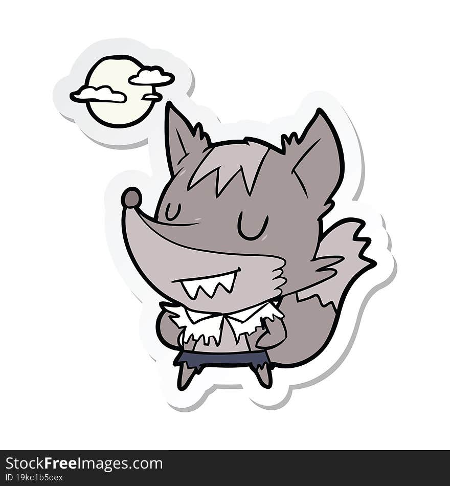 sticker of a cartoon werewolf