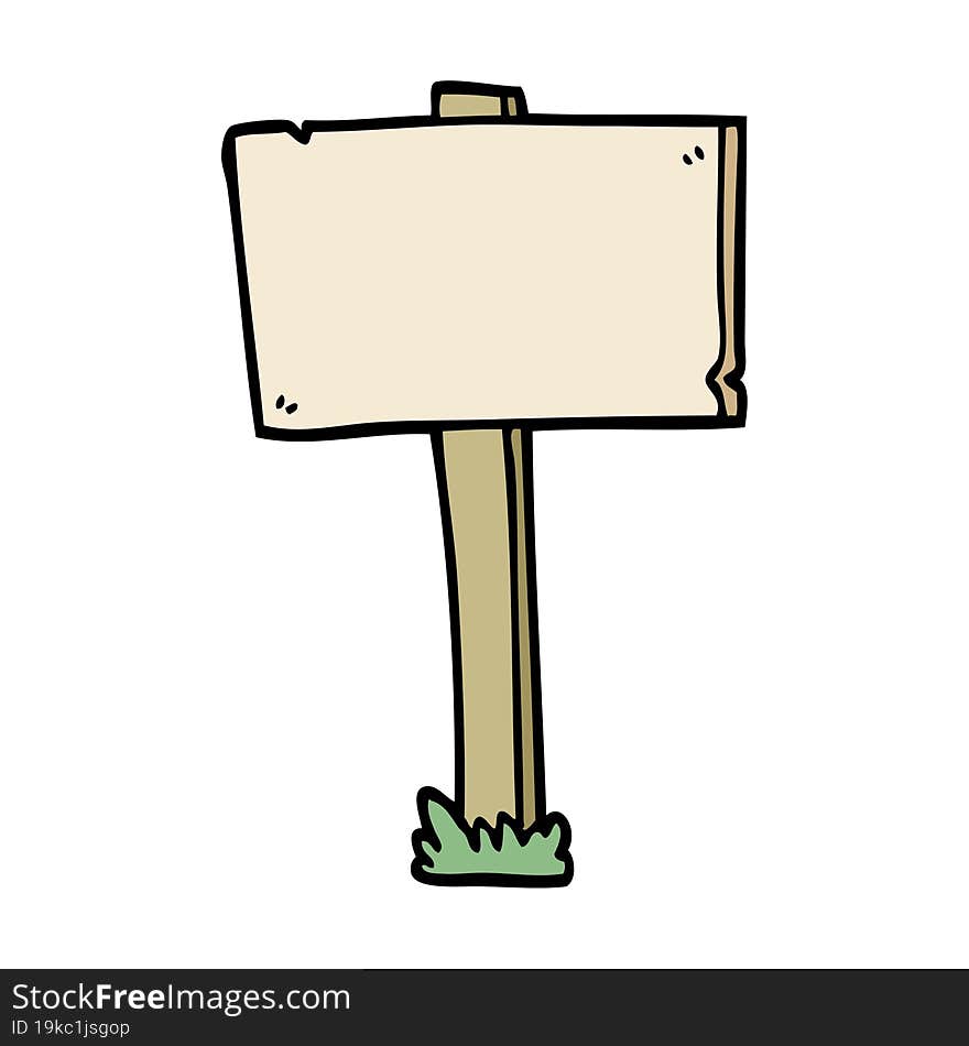 cartoon doodle sign post