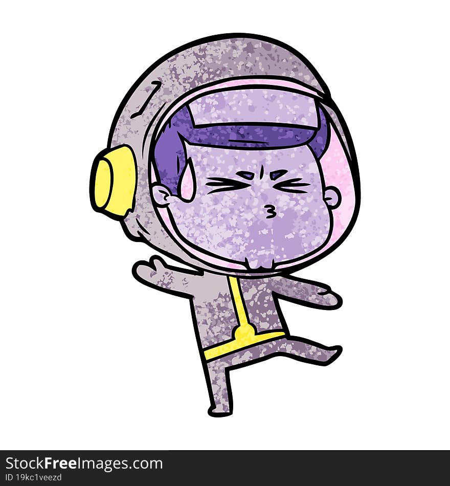 cartoon stressed astronaut. cartoon stressed astronaut