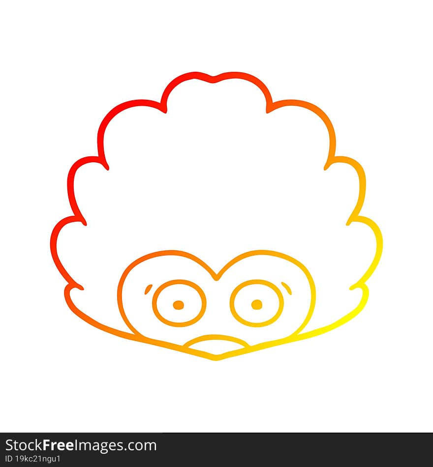 warm gradient line drawing cartoon hedgehog