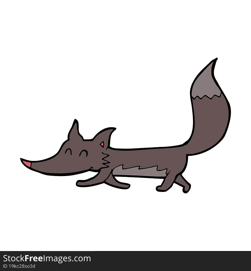 cartoon little wolf