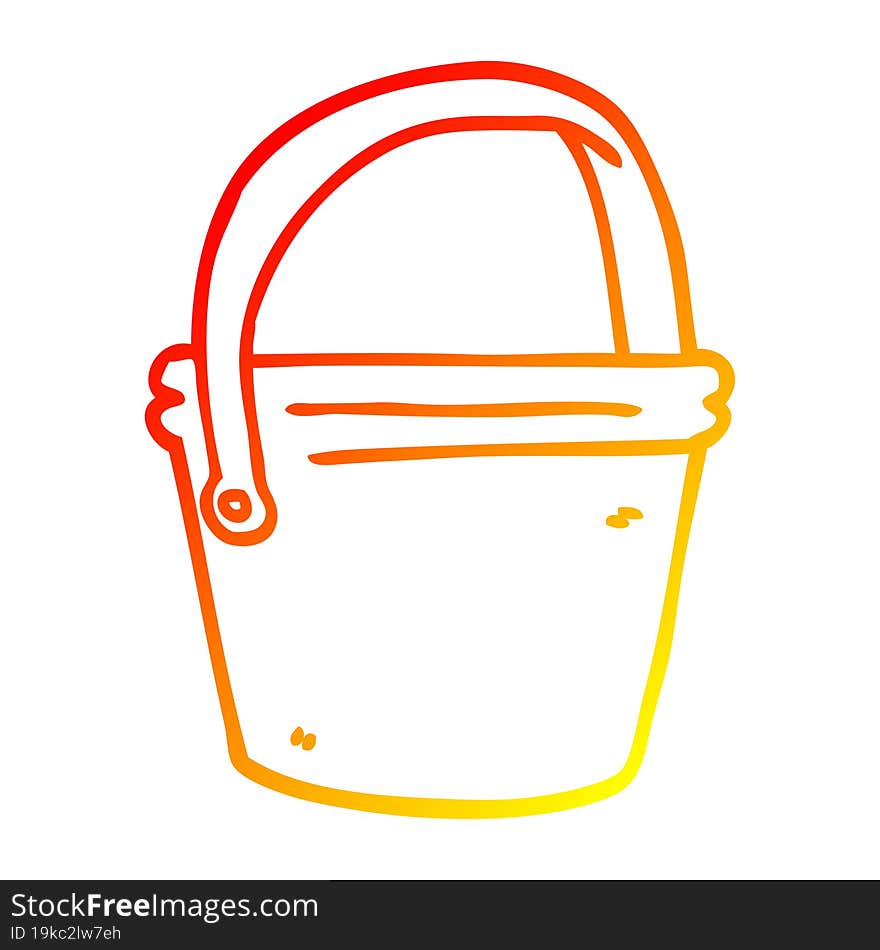 warm gradient line drawing cartoon bucket