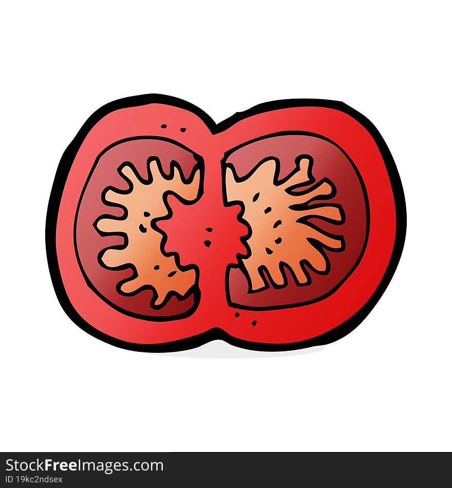 cartoon sliced tomato