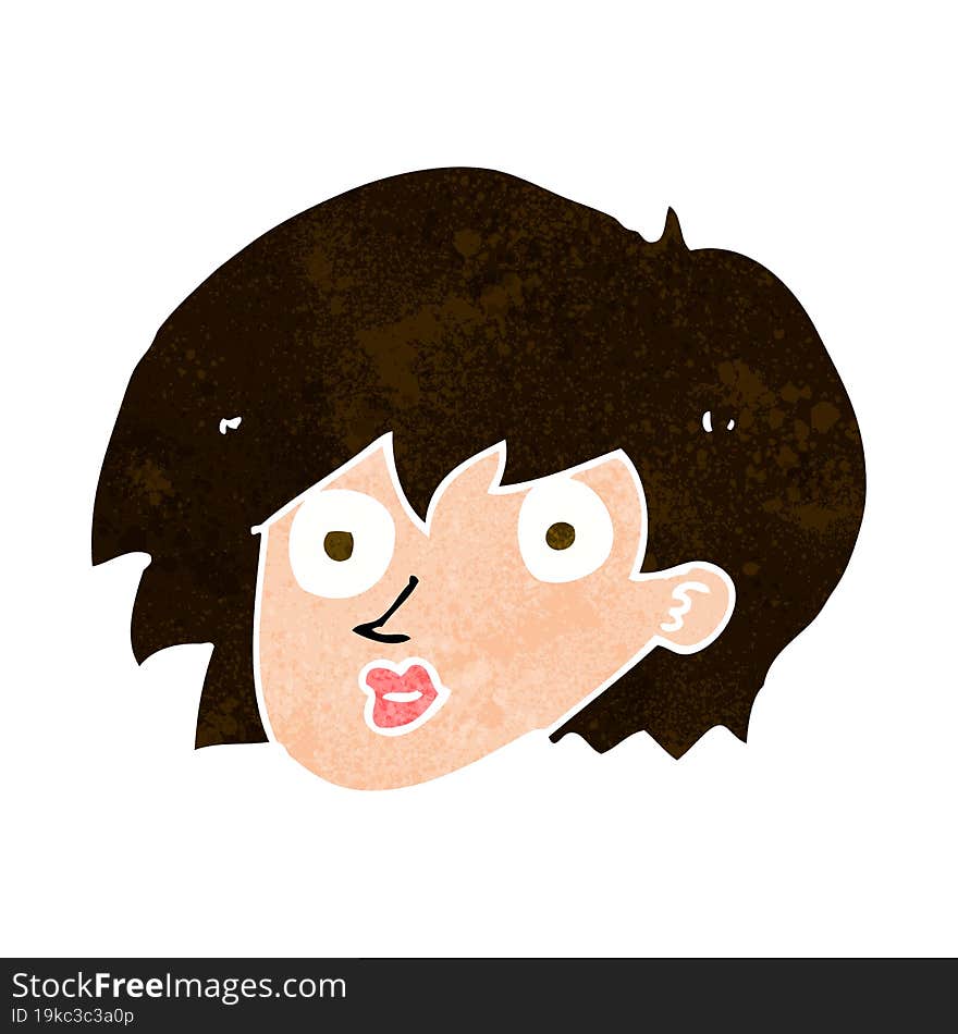 Cartoon Surprised Female Face