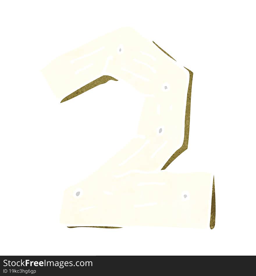 cartoon wooden number