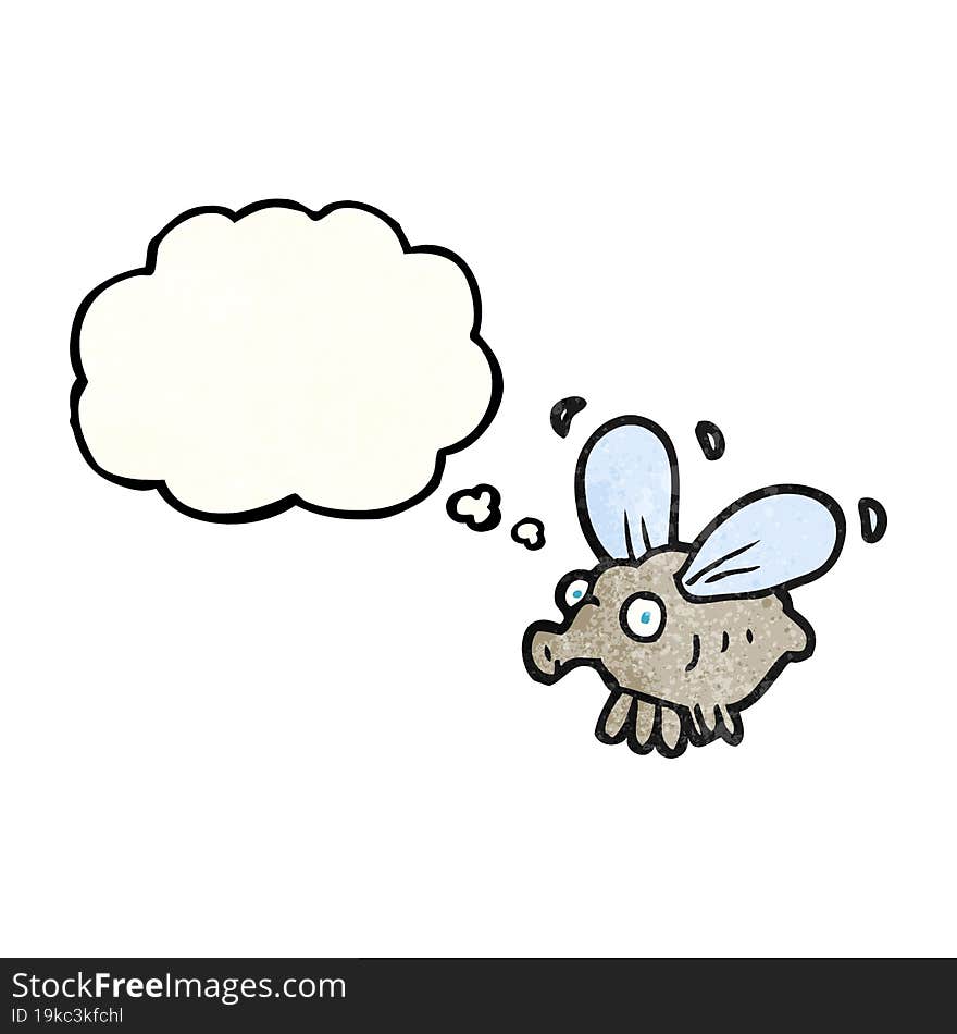 Thought Bubble Textured Cartoon Fly