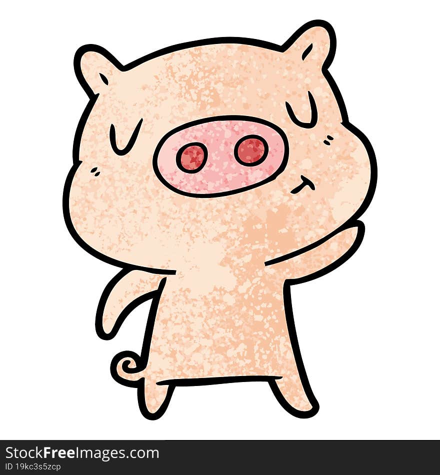 cartoon content pig. cartoon content pig