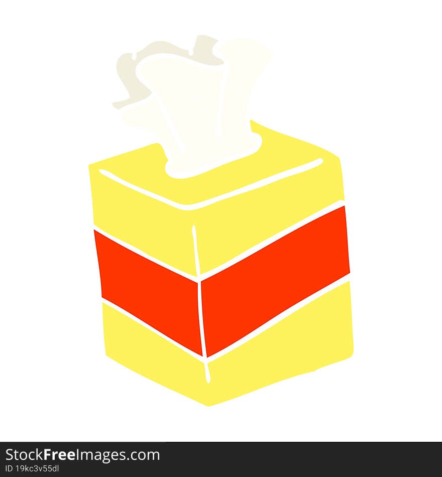 flat color illustration cartoon tissue box