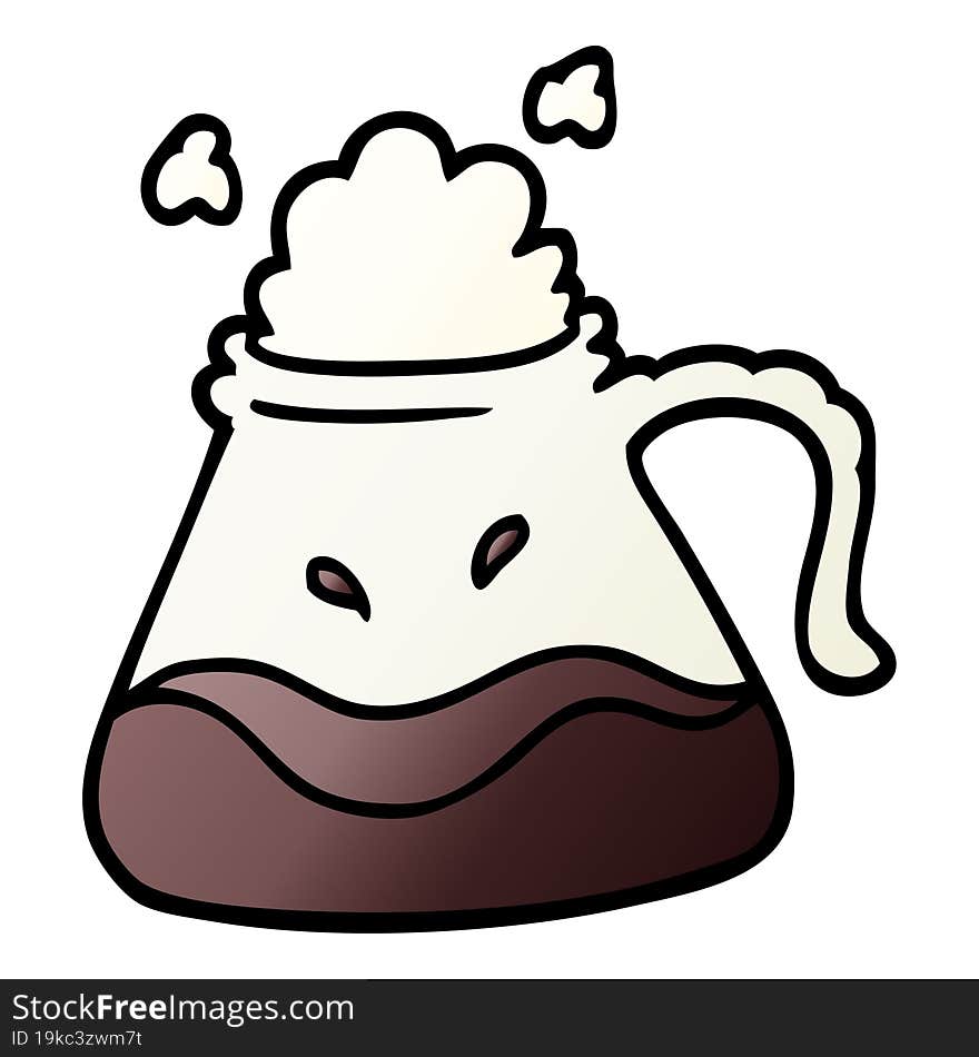 vector gradient illustration cartoon coffee jug