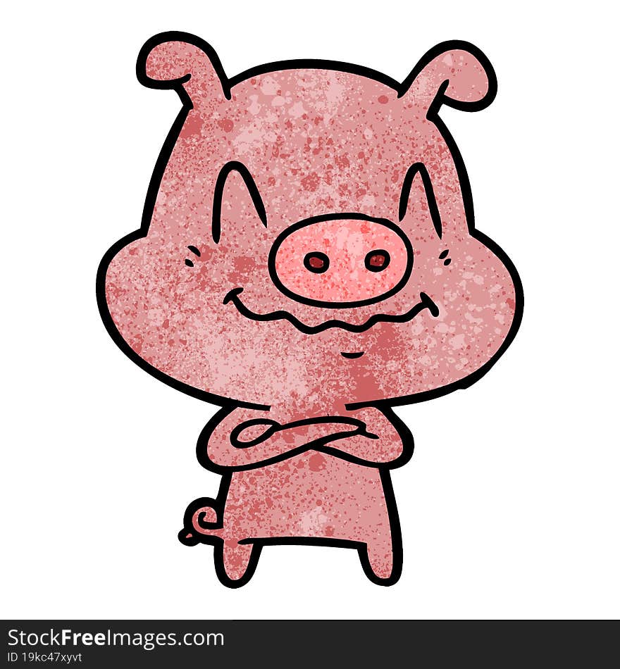 nervous cartoon pig. nervous cartoon pig