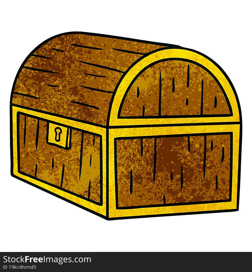 textured cartoon doodle of a treasure chest