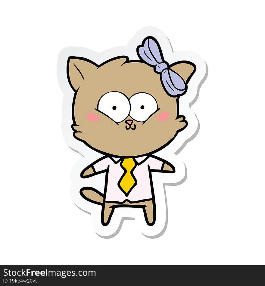 sticker of a cartoon cat