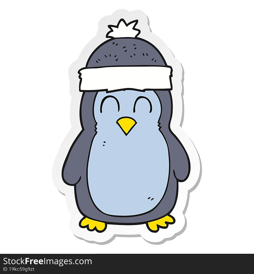 sticker of a cartoon penguin