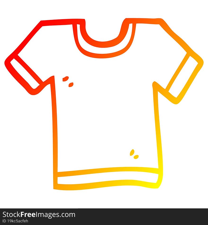 warm gradient line drawing of a cartoon tee shirt