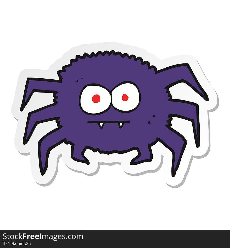 sticker of a cartoon spider