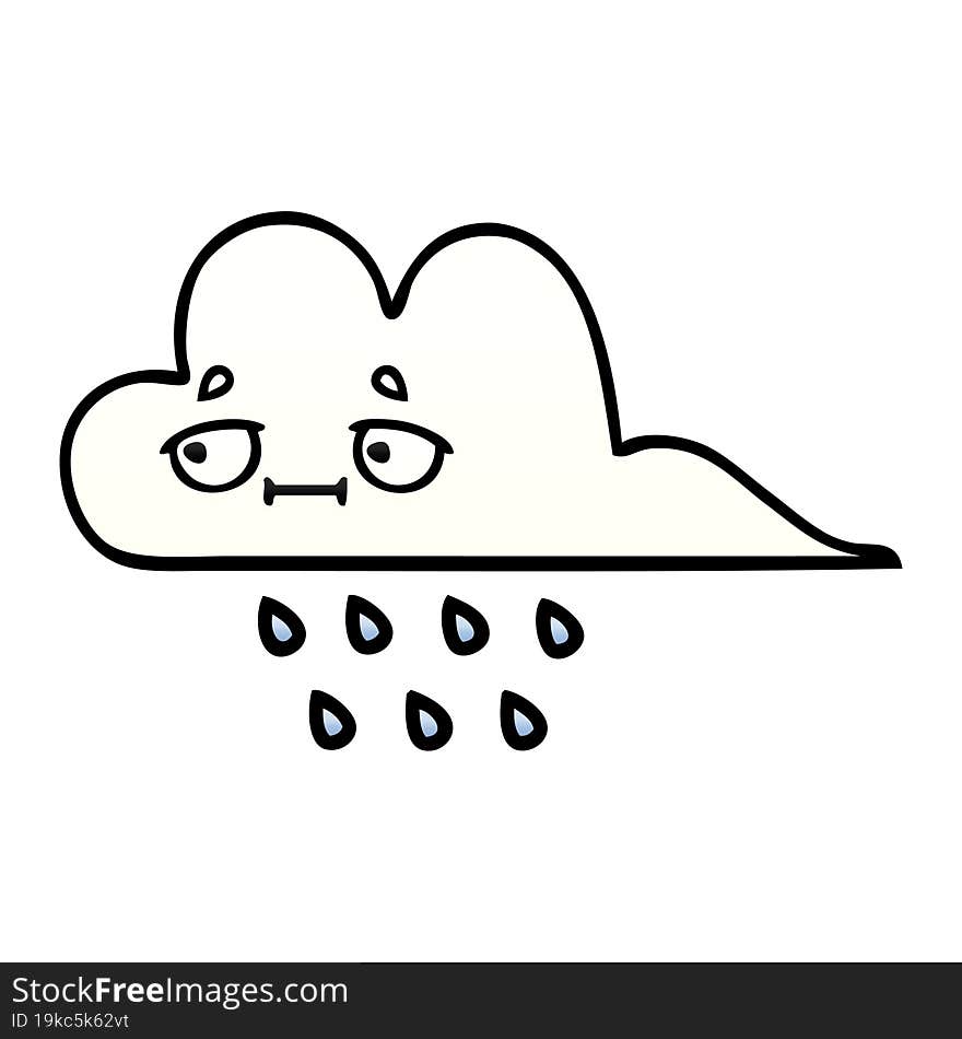 gradient shaded cartoon rain cloud