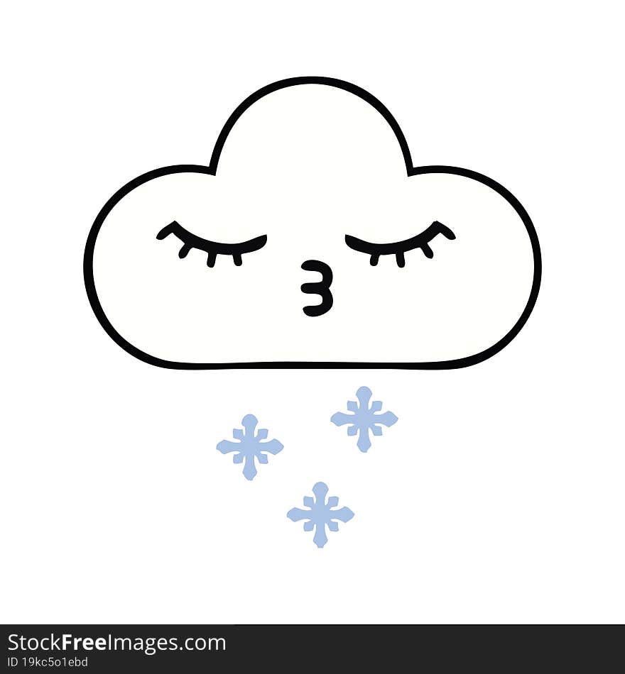 Cute Cartoon Snow Cloud