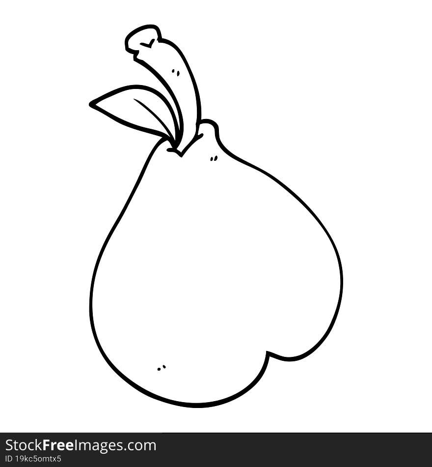 Line Drawing Cartoon Healthy Pear