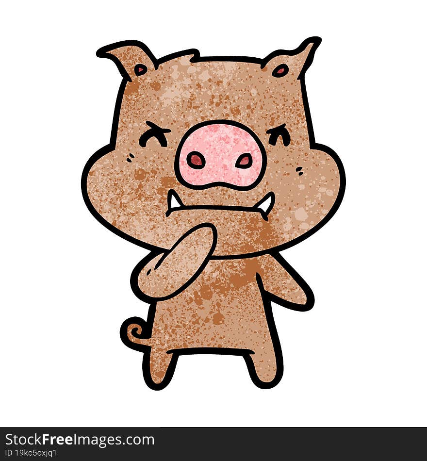 angry cartoon pig. angry cartoon pig