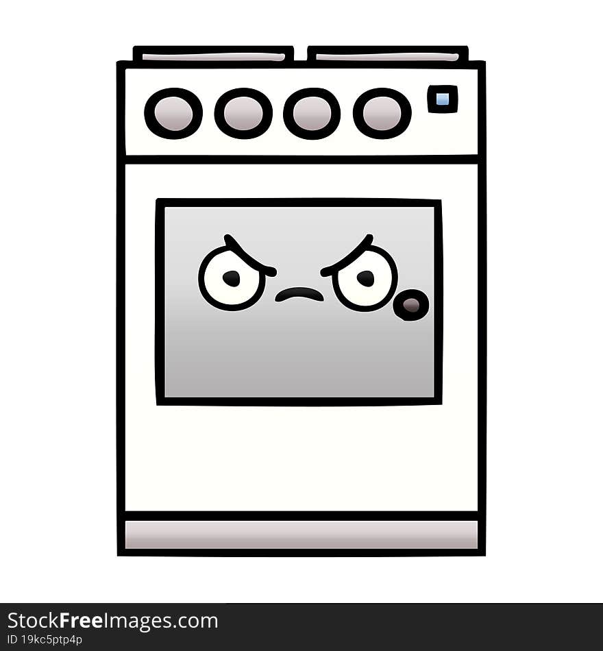 Gradient Shaded Cartoon Kitchen Oven