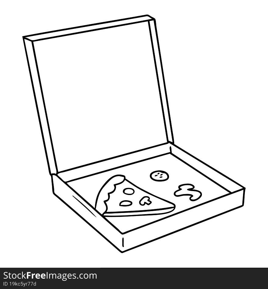 line drawing doodle of a slice of pizza